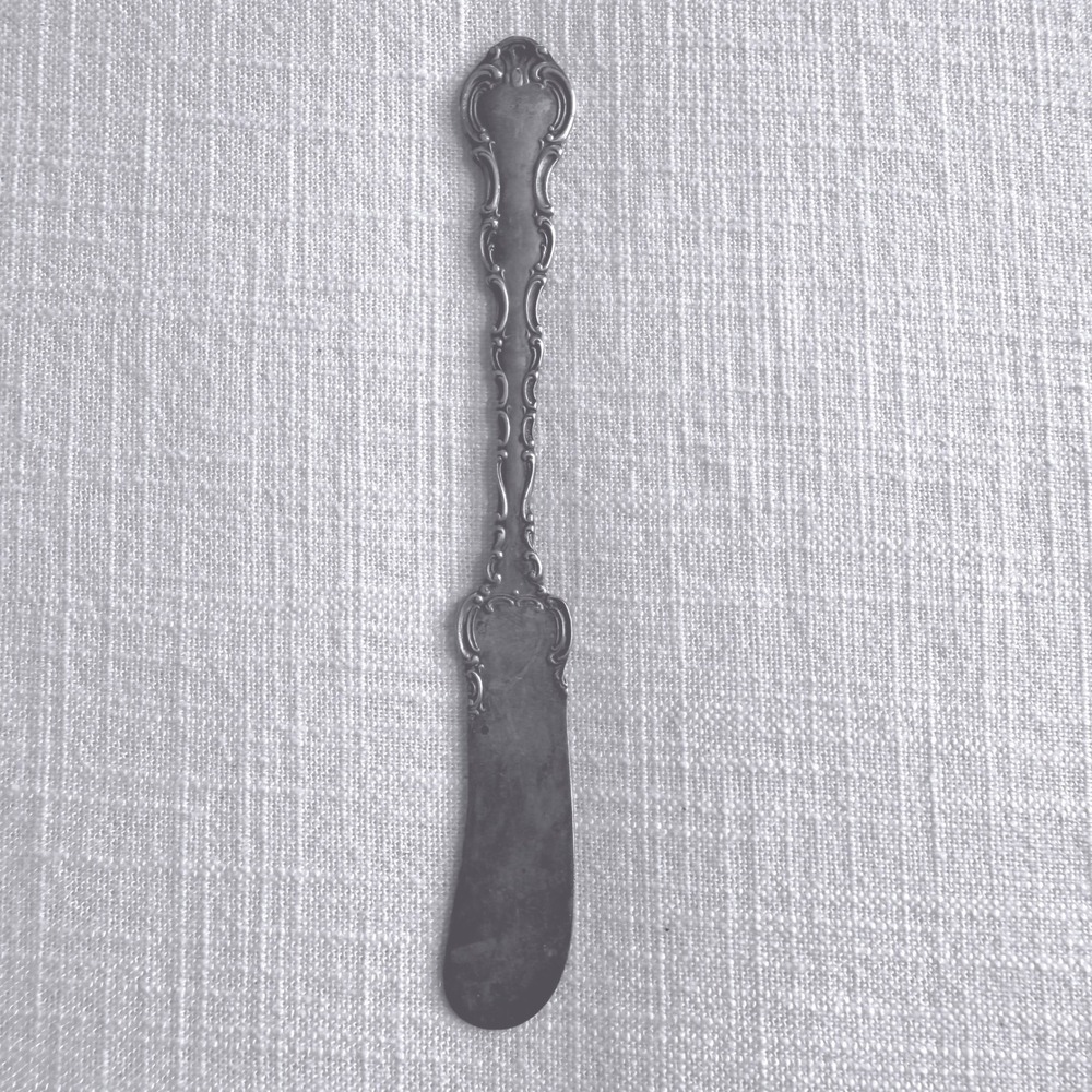 Gorham Strasbourg 1897 Sterling Silver Butter Spreader Knife Ornate Scroll